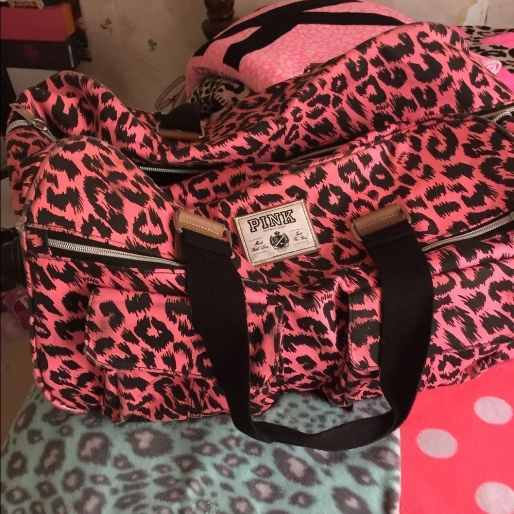 VS Pink luggage duffle roller bag